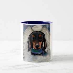 Schwarzbrauner Dachshund Zweifarbige Tasse