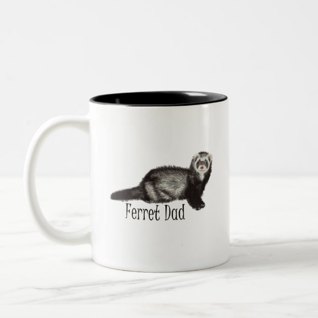 Schwarzbriefe des Vaters mit Sable Ferret Zweifarbige Tasse (Links)