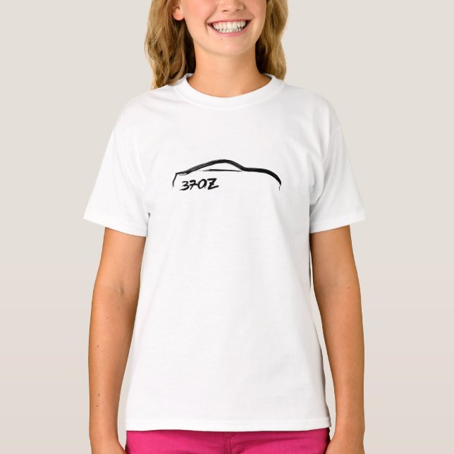 Schwarzbürsten-Anschlag Logo Nissans 370z T-Shirt (Vorderseite)