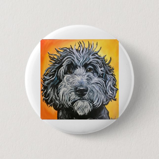 Schwarzdoodle Button (Vorderseite)