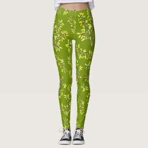 Schwarzdorn-Äste grün Leggings