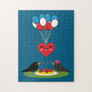 Schwarzdrossel-Spaghetti-Fleischbällchen Valentins Puzzle