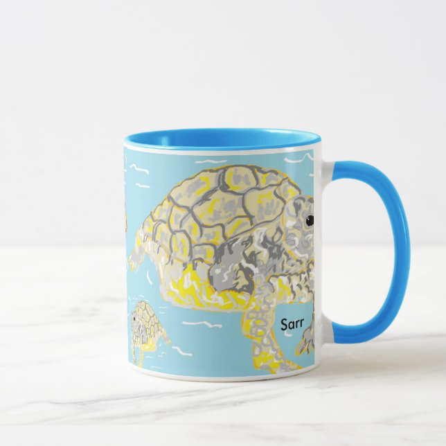 Schwarze 11 oz Combo Tasse Seeschildkröten (Rechts)