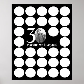 Schwarze 30 Gründe Wir Liebe Sie Geburtstag Erinne Poster