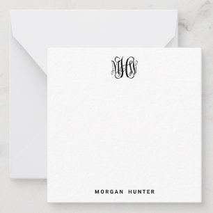 Schwarze 3 Anfangsreben-Schrift-Monogramm DIY BG Mitteilungskarte