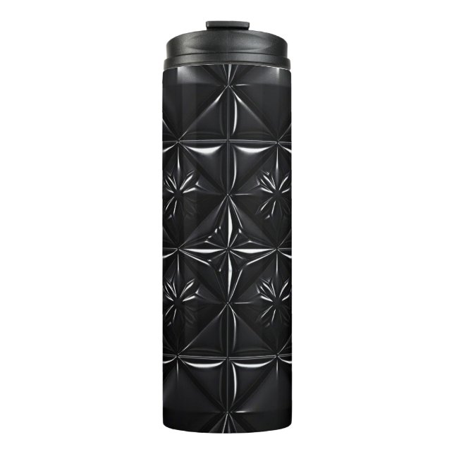 Schwarze 3D-Matrix Thermosbecher (Vorderseite)