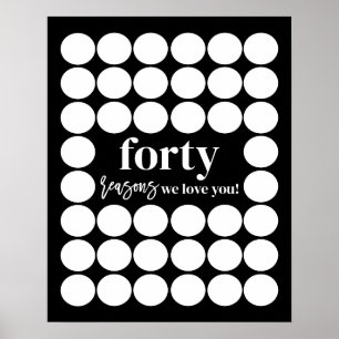 Schwarze 40 Gründe, aus denen wir Sie zum Geburtst Poster