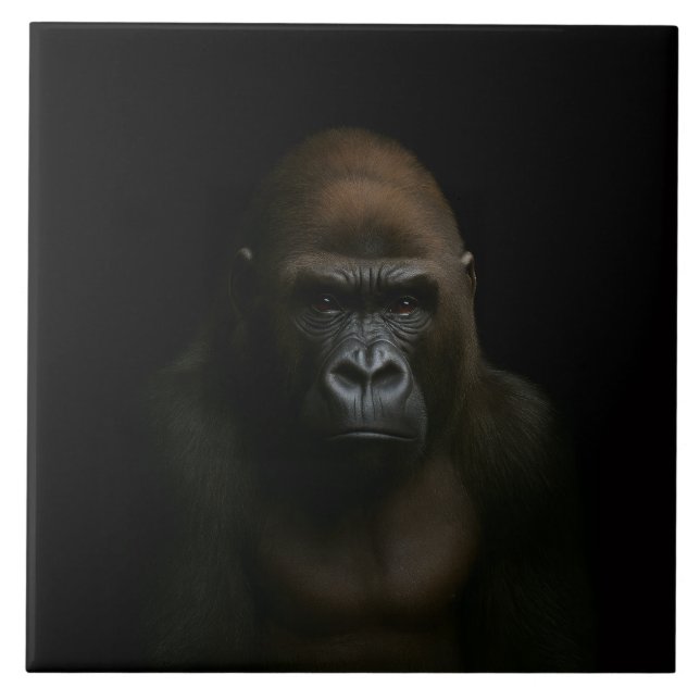 Schwarze 4 Luxe-Fliese mit Gorilla Fliese (Vorderseite)