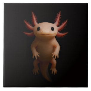 Schwarze 4 Luxe-Fliese mit mexikanischem Axolotl Fliese