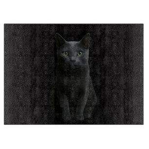 Schwarze 4 Luxe Glasboard Russische Blaue Katze Schneidebrett
