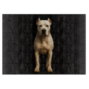 Schwarze 4 Luxe Glasplatte Bold Dogo Argentino Schneidebrett
