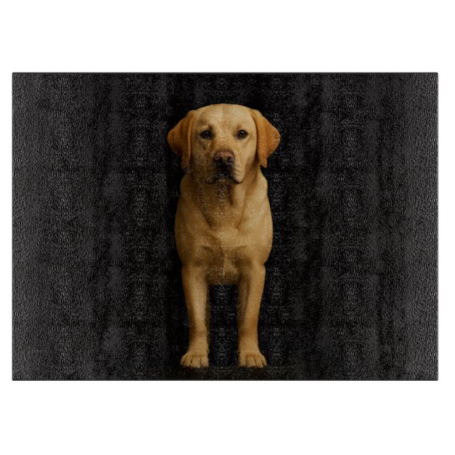 Schwarze 4 Luxe Glasplatte Minimalist Labrador Schneidebrett (Vorderseite)