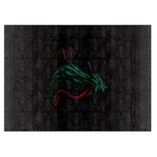 Schwarze 4 Luxe Glasplatte Neon-Seeschnecke Schneidebrett