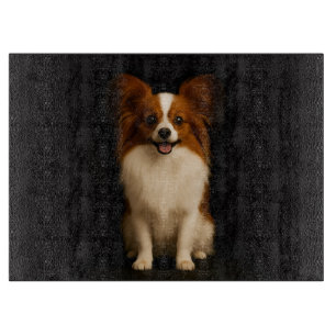Schwarze 4 Luxe Glasplatte Refined Papillon Schneidebrett