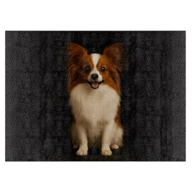 Schwarze 4 Luxe Glasplatte Refined Papillon Schneidebrett (Vorderseite)