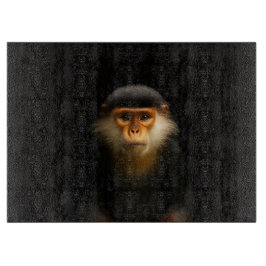 Schwarze 4 Luxe Glasplatte Rote Douc Langur Schneidebrett