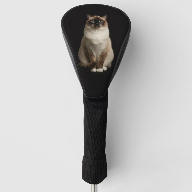 Schwarze 4 Luxe Golf Driver Hülle, Birmanische Kat Headcover (Vorderseite)