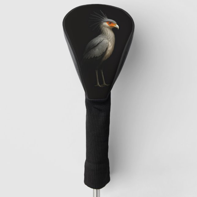 Schwarze 4 Luxe Golf Driver Hülle, Sekretärvogel Headcover (Vorderseite)