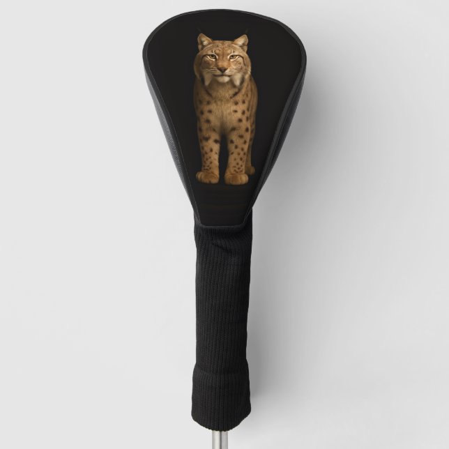 Schwarze 4 Luxe Golf Driver Hülle, Stiller Luchs Headcover (Vorderseite)