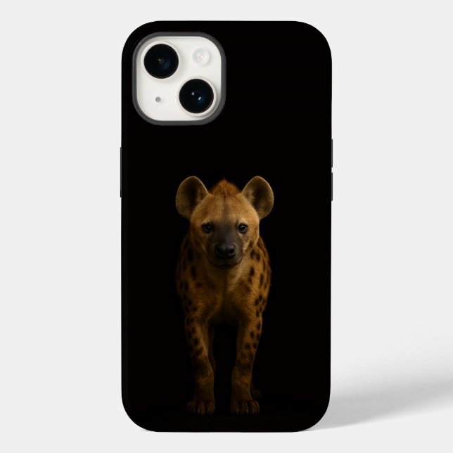 Schwarze 4 Luxe iPhone 14 Hülle Mate, Wilde Tüpfel (Rückseite)