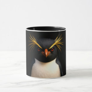 Schwarze 4 Luxe-Kombitasse mit Felsenpinguin Tasse
