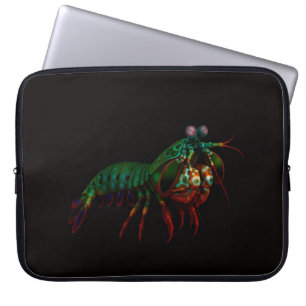 Schwarze 4 Luxe-Laptop-Hülle, Fangschreckenkrebs Laptopschutzhülle
