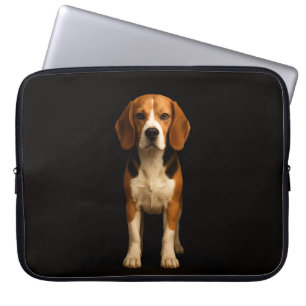 Schwarze 4 Luxe Laptop-Hülle, freundlicher Beagle Laptopschutzhülle