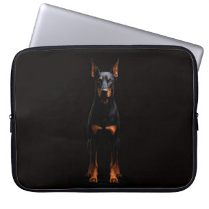 Schwarze 4 Luxe Laptop-Hülle, Guardian Dobermann-H Laptopschutzhülle
