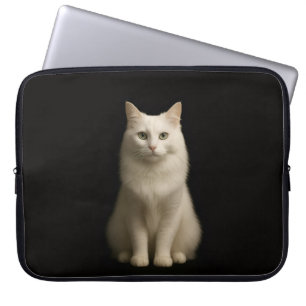 Schwarze 4 Luxe Laptop-Hülle, Türkische Angora-Kat Laptopschutzhülle