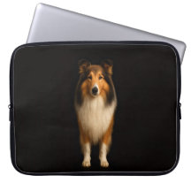 Schwarze 4 Luxe-Laptoptasche, treuer Collie-Hund