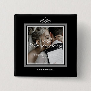 Schwarze 50. Hochzeitstag-Taste Button