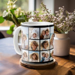 Schwarze 9 Foto Square Collage Kaffeetasse<br><div class="desc">Für dieses Design können Sie quadratische oder selbstständige Fotos verwenden. Verwenden Sie acht quadratische Fotos,  um ein einzigartiges und persönliches Geschenk zu schaffen. Oder man behalte den Hipster Welpe und macht einen trendigen Sake. Wenn Sie die Bilder anpassen müssen,  klicken Sie auf das Werkzeug anpassen,  um Änderungen vorzunehmen.</div>