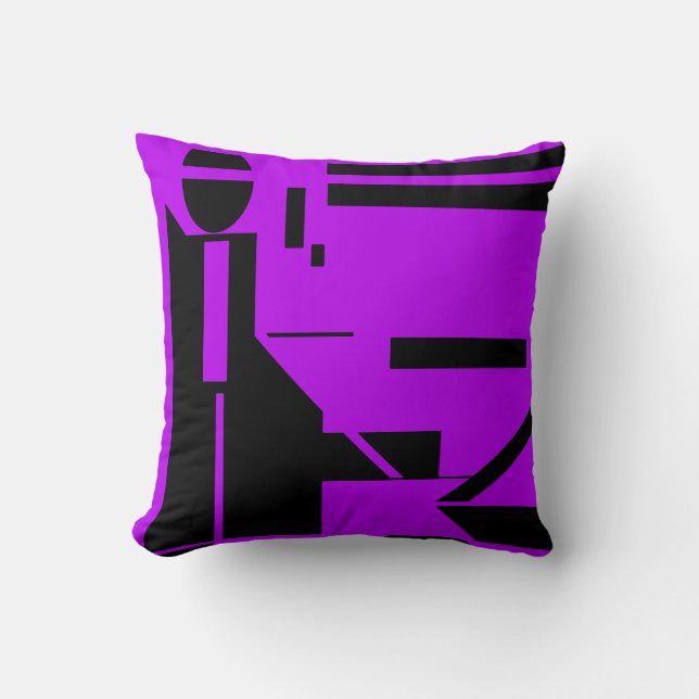 Schwarze Abbildung, geometrische Darstellung des L Kissen (Vorderseite)