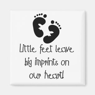 Schwarze Abdruck-kleine Fuß-große Impressen Magnet