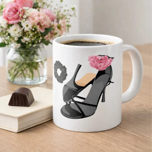Schwarze Absätze und Brautschuhe – Elegant Weiblic Jumbo-Tasse