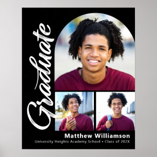 Schwarze Abschlussfeier 3 Foto Fette Bögen Weiße S Poster