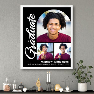 Schwarze Abschlussfeier 3 Foto Fette Bögen Weiße S Poster