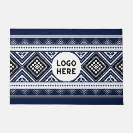 Schwarze Abstrakte ethnisch geometrische Muster mi Fußmatte