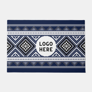 Schwarze Abstrakte ethnisch geometrische Muster mi Fußmatte