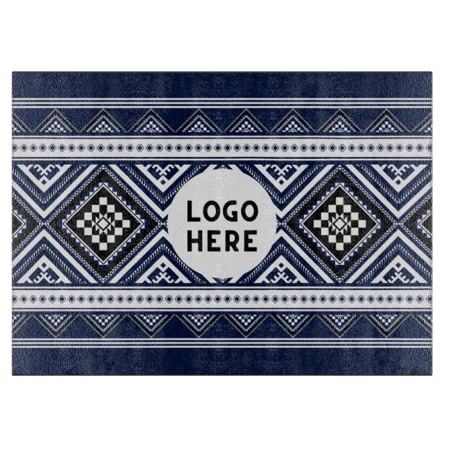 Schwarze Abstrakte ethnisch geometrische Muster mi Schneidebrett (Vorderseite)