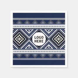 Schwarze Abstrakte ethnisch geometrische Muster mi Serviette