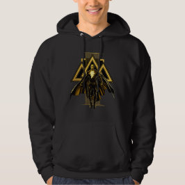 Schwarze Adam dreieckige Säule Grafik Hoodie