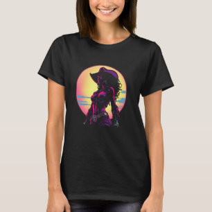 Schwarze Afrikanische Amerika Cowgirl Western Rode T-Shirt