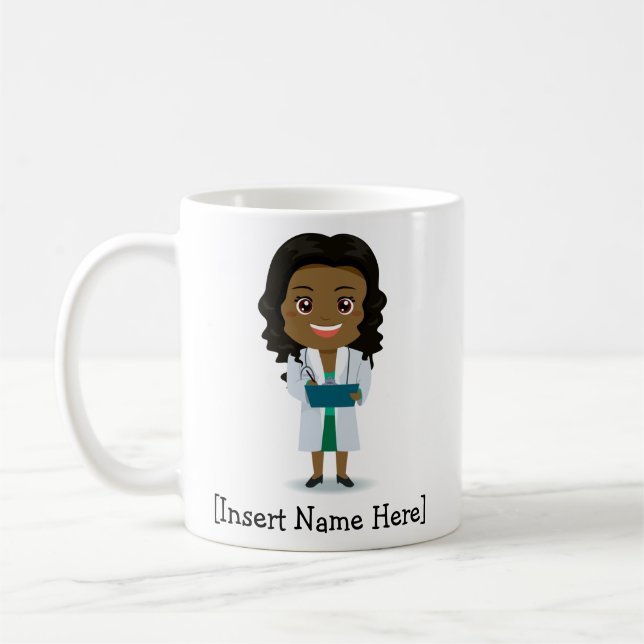 Schwarze/afrikanische Frau personalisierten Kaffeetasse (Links)
