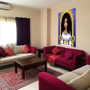 Schwarze Afrikanische Prinzessin AI Art Poster