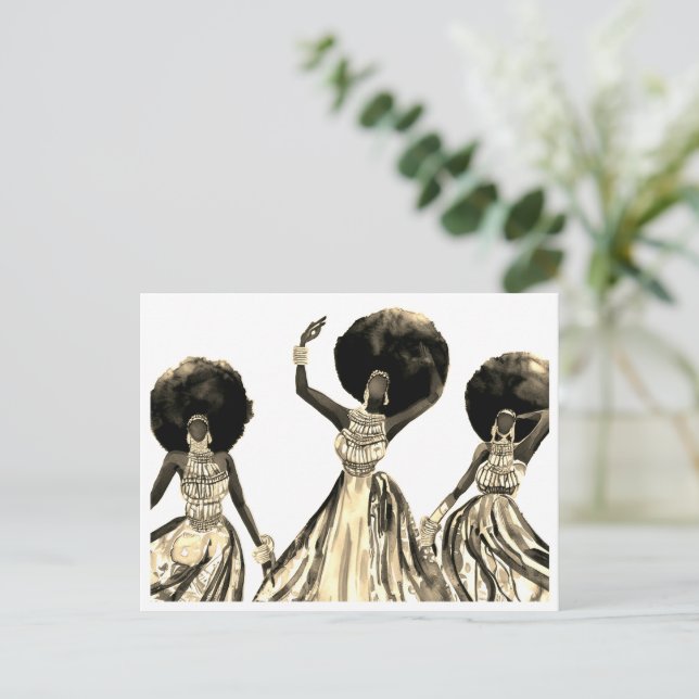 SCHWARZE AFRIKANISCHE TANZER POSTKARTE (Stehend Vorderseite)