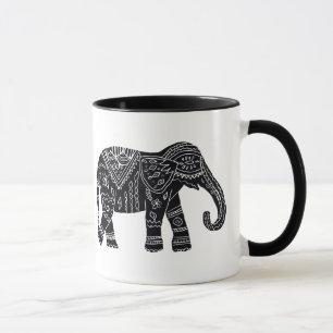 Schwarze afrikanischer Elefant-Tasse Tasse