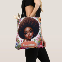 Schwarze Afro Amerikanerin mit Afro