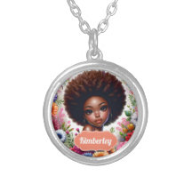 Schwarze Afro Amerikanerin mit Afro