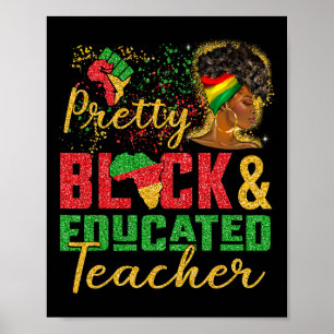 Schwarze Afro Girl Hübsch schwarz und gebildet Poster